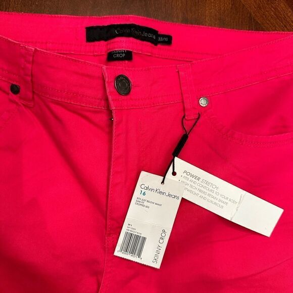 Calvin Klein slim fit cropped leg lightweight jeans in pink size 33/16 - Picture 4 of 7